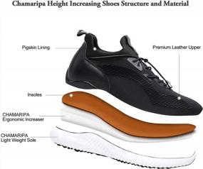 img 1 attached to Increase Your Height In Style With CHAMARIPA Men'S Invisible Elevator Sneakers - Genuine Leather Casual Shoes - 2.36 Inches Taller H81C89K013D