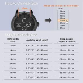 img 1 attached to 14Mm-24Mm WOCCI Silicone Watch Bands: 13 Colors & Silver Buckle - Quick Release!