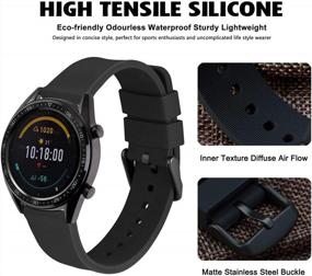 img 3 attached to 14Mm-24Mm WOCCI Silicone Watch Bands: 13 Colors & Silver Buckle - Quick Release!