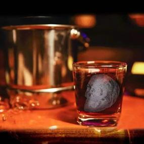 img 2 attached to Skull-Shaped Whiskey Ice Ball Mold Set: 6 Large Sphere Ice Cube Molds with 2.3x2.3 Inch Round Cubes