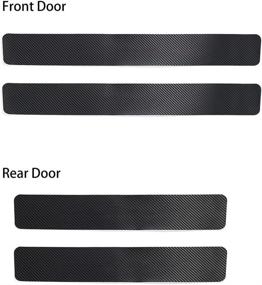 img 1 attached to 🚪 Thenice Carbon Fiber Style Leather Door Entry Guard Sticker - Anti-Dirty Scuff Plate for Honda Civic 2022 Door Sill Protector - 11th Gen Civic Threshold Bar