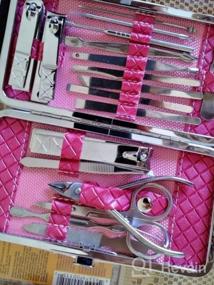 img 7 attached to 18Pcs Professional Manicure Pedicure Set Nail Clippers Travel Hygiene Stainless Steel Nail Cutter Care Kit With Leather Case By Teamkio