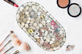 img 2 attached to Small Natural Stone Pebbles Bathroom Tray For Counter Vanity Tray Kitchen Soap Tray