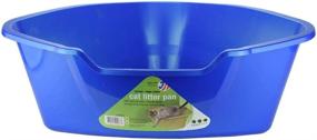 img 2 attached to Large Blue Van Ness Corner High Sides Cat Litter Pan: Efficient & Spacious