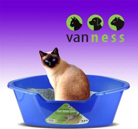 img 3 attached to Large Blue Van Ness Corner High Sides Cat Litter Pan: Efficient & Spacious