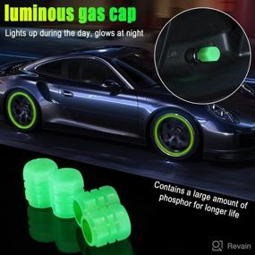 img 2 attached to 🚲 Noctilucous Tire Valve Stem Caps: Illuminated Wheel Covers for Cars, Trucks, SUVs, Motorcycles, and Bikes