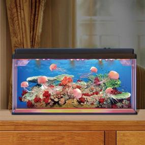 img 2 attached to 🐠 Enhance Your Space with the Stunning Lightahead Artificial Aquarium Jellyfish Lamp - Big Size with Bubbles, LED Lights, and Realistic Swimming Jellyfish (Jellyfish Tank)