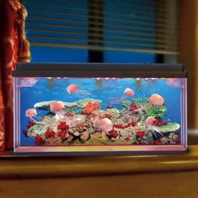 img 3 attached to 🐠 Enhance Your Space with the Stunning Lightahead Artificial Aquarium Jellyfish Lamp - Big Size with Bubbles, LED Lights, and Realistic Swimming Jellyfish (Jellyfish Tank)