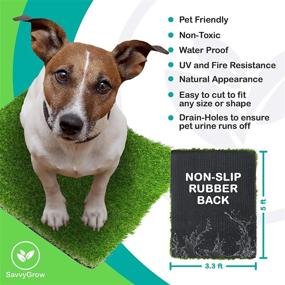 img 2 attached to Premium 4 Tone Synthetic Green Astro Turf Rug For Dogs - SavvyGrow Artificial Grass With Drain Holes & Soft Fake Turfs, Non Toxic 3.3 X 5 Ft Door Mat