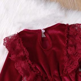img 1 attached to Toddler Girls Long Sleeve Christmas Birthday Party Velvet Tutu Dress Fall Winter Outfits By ODOLDI