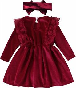 img 2 attached to Toddler Girls Long Sleeve Christmas Birthday Party Velvet Tutu Dress Fall Winter Outfits By ODOLDI
