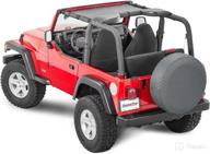 mastertop shademaker mesh bimini sun shade top - черный - верх половинной длины - подходит для jeep wrangler yj & amp логотип