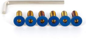 img 4 attached to AutoE 1 Set Black Taper Steering Wheel Screw Bolts For Nardi Personal OMP For Momo (Blue Flat)