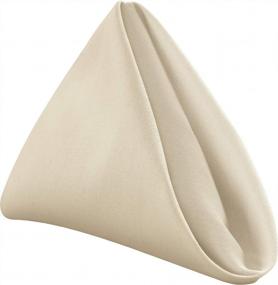 img 1 attached to Soft And Durable Ivory Cloth Napkins For Any Occasion: Oakias 12 Pack Cotton Blend Dinner Napkins
