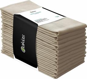 img 4 attached to Soft And Durable Ivory Cloth Napkins For Any Occasion: Oakias 12 Pack Cotton Blend Dinner Napkins