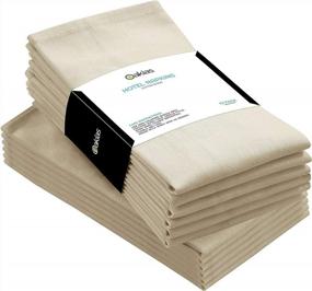img 3 attached to Soft And Durable Ivory Cloth Napkins For Any Occasion: Oakias 12 Pack Cotton Blend Dinner Napkins