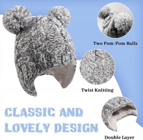 img 3 attached to Cozy Winter Baby Hat With Pompom And Earflaps | Chunky Cable Knit | Boys And Girls | Warm Fleece Lining | Toddler Bonnet | Fits 6 Months To 4 Years | Perfect For Christmas