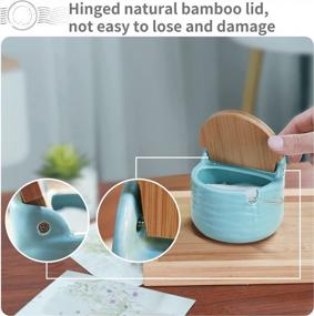 img 3 attached to 77L Sugar Bowl, Ceramic Sugar Bowl With Sugar Spoon And Bamboo Lid For Home And Kitchen - Modern Design, Turquoise, 8.58 FL OZ (254 ML)
