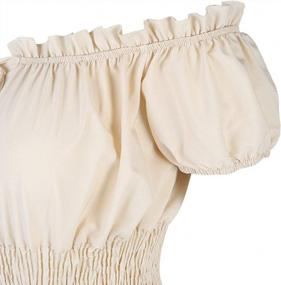 img 1 attached to Средневековое женское платье-сорочка эпохи Возрождения: топ из нижнего белья в крестьянском ирландском стиле