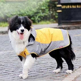 img 4 attached to 🐶 Bolbove Big Dog Hooded Raincoat Slicker Rain Poncho Waterproof Jacket (10, Orange): Ideal for Medium to Large Dogs!