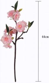 img 3 attached to Set Of 5 Artificial Cherry Blossom Branches In Light Pink, 17.3 Inches Each For Stunning Flower Displays