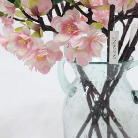 img 2 attached to Set Of 5 Artificial Cherry Blossom Branches In Light Pink, 17.3 Inches Each For Stunning Flower Displays