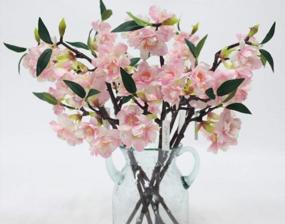 img 1 attached to Set Of 5 Artificial Cherry Blossom Branches In Light Pink, 17.3 Inches Each For Stunning Flower Displays