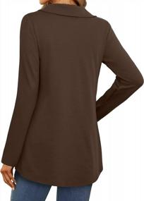 img 2 attached to Women'S Long Sleeve Button Collar Tunic Sweaters With Pockets By Timeson