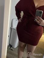 img 1 attached to Women'S V Neck Sweater Dress: Batwing Long Sleeve, Backless Bodycon With Belt - CHERFLY review by Emily Oakes