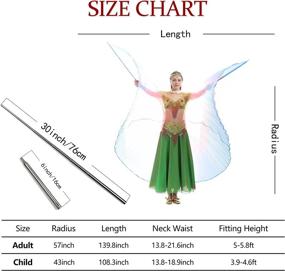 img 1 attached to IMucci 14-Hued Belly Dance Wing Set With 360° Isis Angel Wings And Portable Telescopic Rods For Adults And Kids