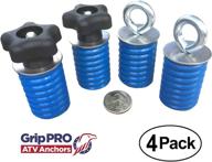 grippro atv anchors: 4 combo knob/eye bolt anchors designed for polaris lock & ride atv tie down anchor kit, ranger, and general utv's логотип