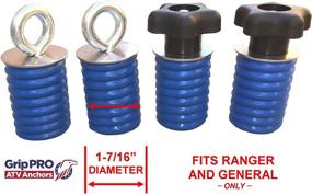 img 3 attached to GripPRO ATV Anchors: 4 Combo Knob/Eye Bolt Anchors Designed for Polaris Lock & Ride ATV Tie Down Anchor Kit, Ranger, and General UTV's