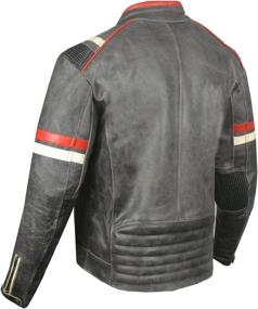 img 1 attached to XL Vintage Cafe Racer Motorcycle Distressed Leather Armor Biker Jacket for Men