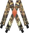 camo men's heavy duty suspenders with adjustable braces and sturdy clips for hunting and work by mendeng logo