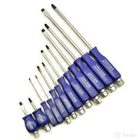 img 1 attached to 🔧 Ultimate Heavy Duty Engineers Screwdriver Set - 12pc Pozi & Flat Head TE010