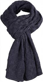 img 1 attached to Stay Warm In Style: FORBUSITE Men'S Plaid Knit Winter Scarf