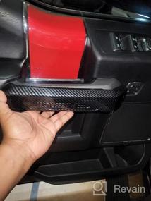 img 4 attached to Ford F-150 ABS Накладка на внутреннюю дверную ручку из углеродного волокна 2015-2020 (4 шт.) - Keptrim