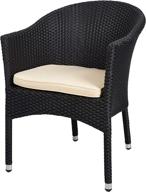 try &amp; do плетеный стул для патио с подлокотником открытый обеденный стул из ротанга с подушкой сиденья садовая мебель для сада, балкона, газона и помещения-1 упаковка (черный) логотип