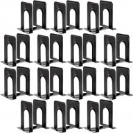 14 pairs black metal bookends, 6x5x6 inch nonskid bulk holder for shelves office home kitchen - happyhapi 28 pieces logo