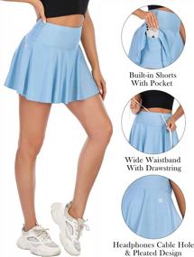 img 1 attached to Gardenwed-Tennis-Skirts-For-Womens-Плиссированные спортивные шорты для гольфа Спортивная одежда с карманами и высокой талией