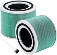 core 300 toxin absorber replacement filter for levoit core 300 and core 300s vortexair air purifier, 3-in-1 h13 true hepa filter replacement, compared to part # core300-rf-tx, 2 pack, green logo