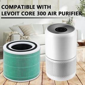 img 3 attached to Core 300 Toxin Absorber Replacement Filter For LEVOIT Core 300 And Core 300S VortexAir Air Purifier, 3-In-1 H13 True HEPA Filter Replacement, Compared To Part # Core300-RF-TX, 2 Pack, Green