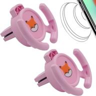 📱 homefox socket holder car mount - collapsible pink car vent mount 2 pack for iphone | secure horizontal air vent clip logo