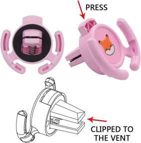 img 3 attached to 📱 HOMEFOX Socket Holder Car Mount - Collapsible Pink Car Vent Mount 2 Pack for iPhone | Secure Horizontal Air Vent Clip