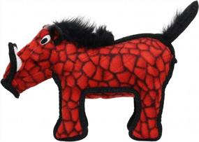 img 3 attached to TUFFY - World'S Tuffest Soft Dog Toy - Desert Warthog - NO Squeakers - Multiple Layers. Made Durable, Strong & Tough. Interactive Play (Tug, Toss & Fetch). Machine Washable & Floats. (Red)