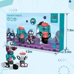 img 1 attached to Gifts2U Magnetic Robots, Magnetic Blocks Set For Kids STEM Educational Playset Storybots Toys DIY Stacking Robots Toy With Storage Box Puzzle Toy Birthday Gifts For Boys Girls Ages 3 4 5 6