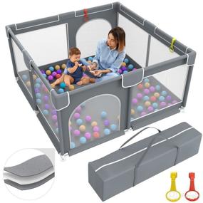 img 4 attached to Breathe Easy and Play Safe with our Anti-Slip Activity Playpen Playard for Kids' Home Store