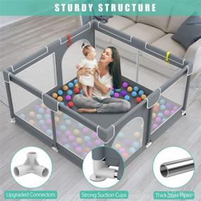 img 1 attached to Breathe Easy and Play Safe with our Anti-Slip Activity Playpen Playard for Kids' Home Store