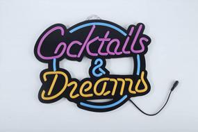 img 1 attached to LED Neon Cocktail Dreams Sign: Ideal For Beer Bars, Clubs, Bedrooms, Hotel Windows, And More - Perfect As A Gift For Weddings, Birthdays, Or Man Caves