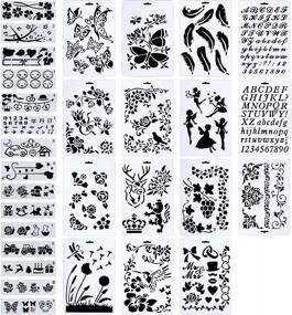 img 4 attached to 31-Piece Reusable Drawing and Painting Stencils: Ideal for DIY Journaling, Scrapbooking, and Art Projects!